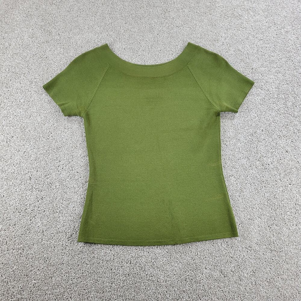 Joseph A Basic Shirt Womens S Green‎ Plain Stretch Fit Pullover Scoop Neck Layer
